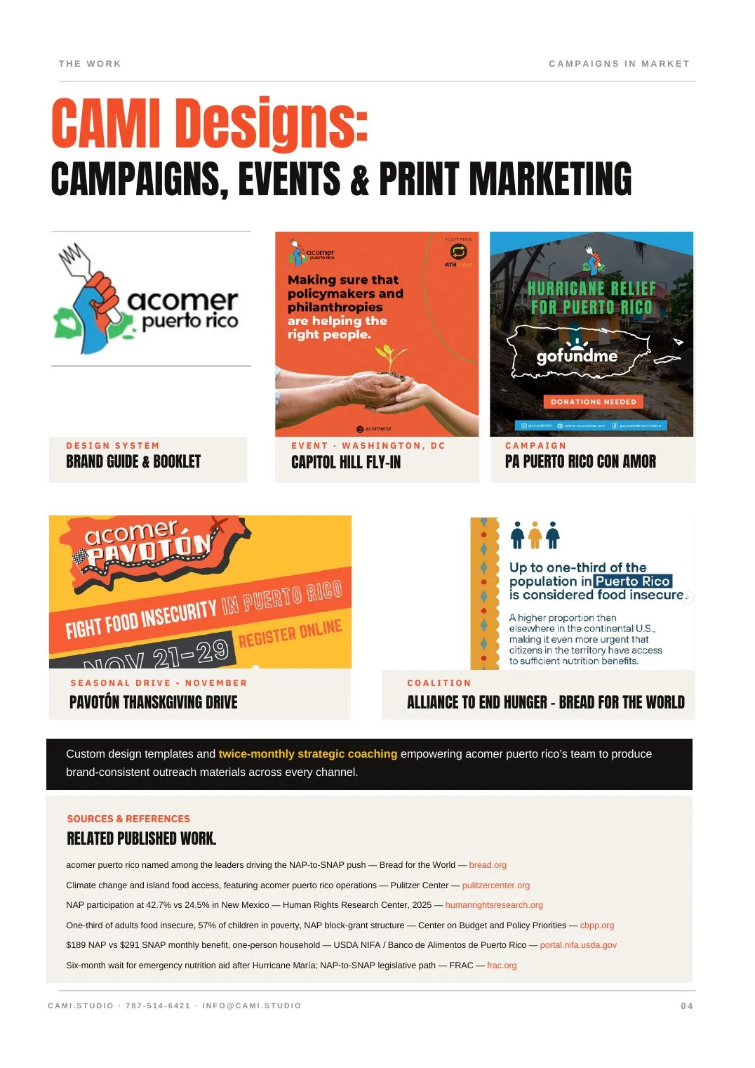 acomer puerto rico: Campaigns, events and print marketing