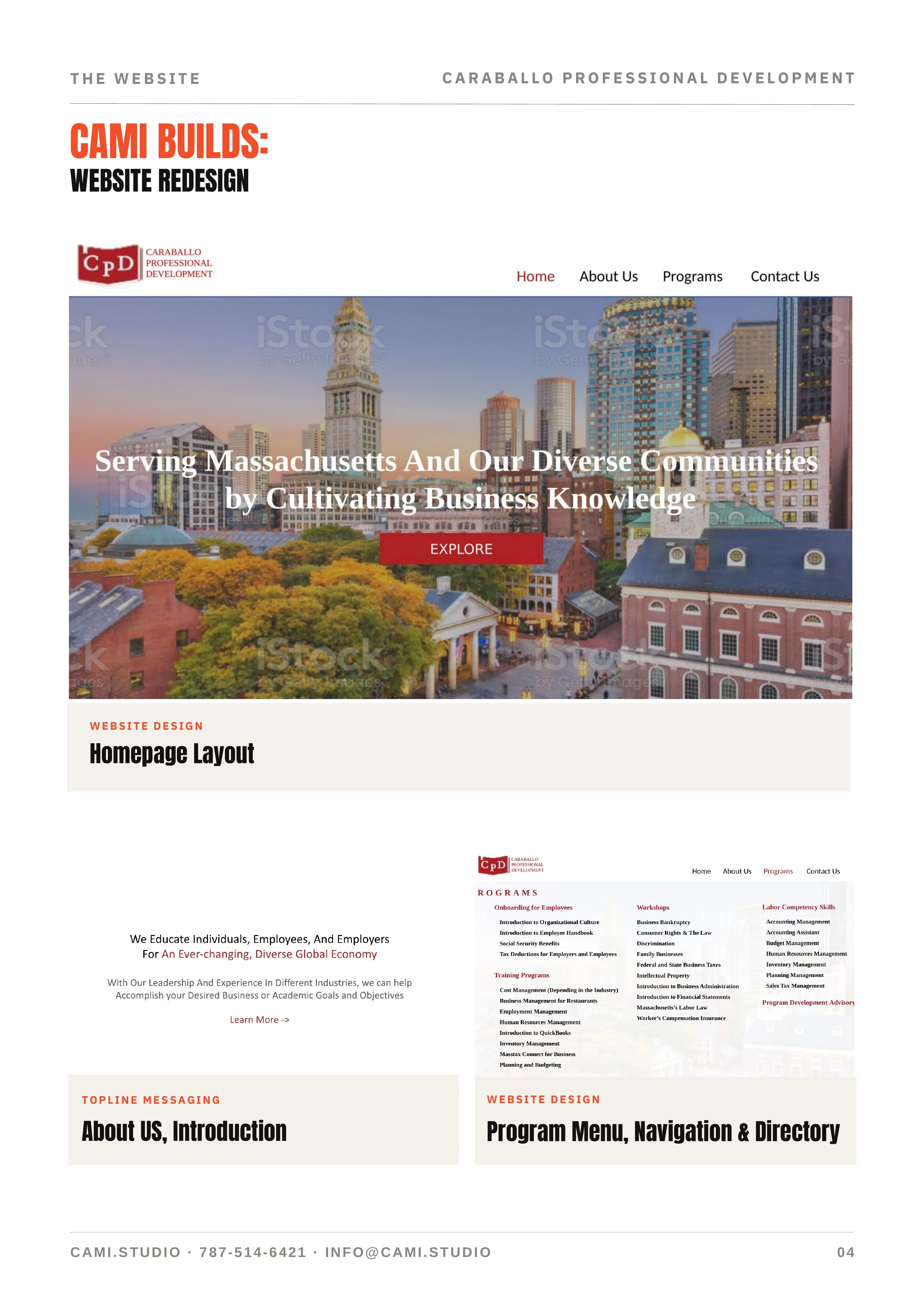 Caraballo Professional Development: Website redesign