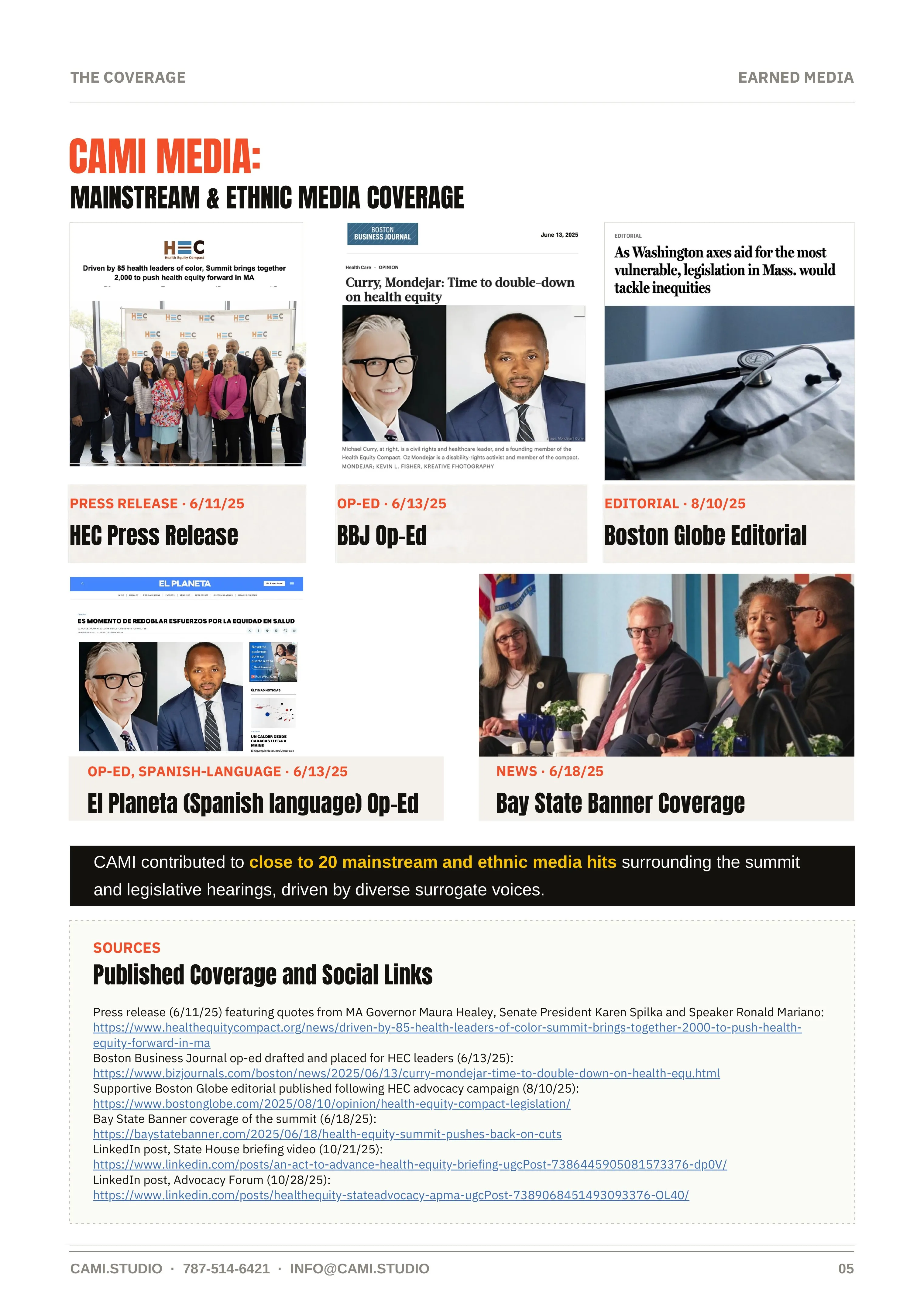 Health Equity Compact: Mainstream and ethnic media coverage